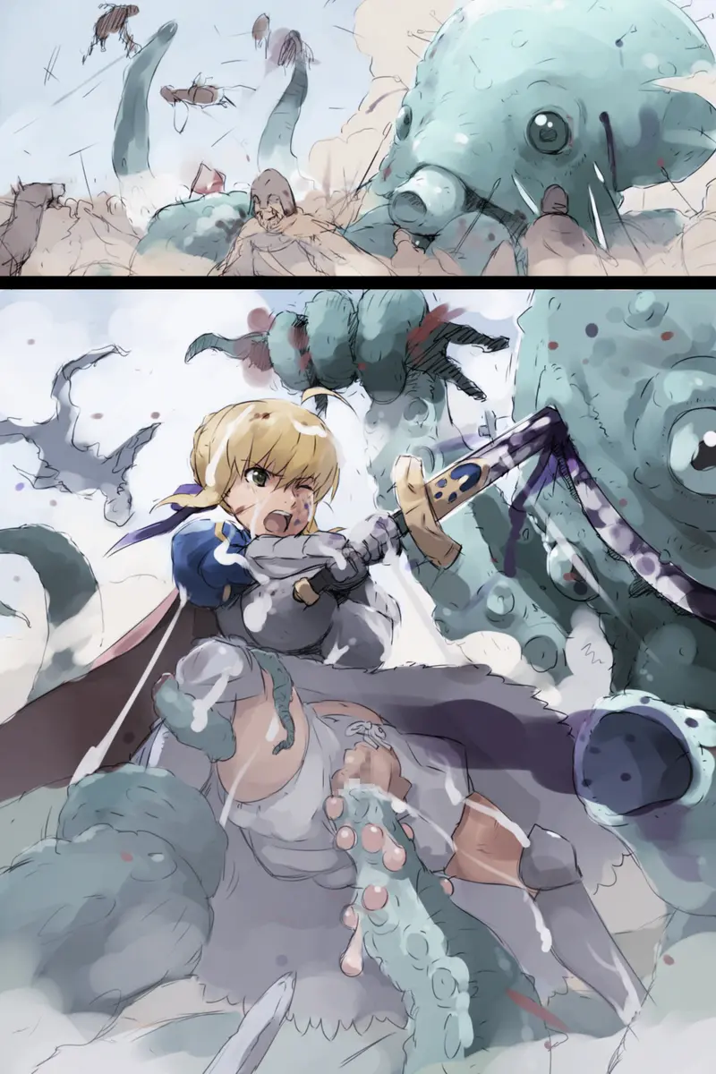 Shuudan Haramashi Yuuhei Shussan Bakunyuu Fate Saber (Arthur-Ou) | Gang-Banged, Prison-Birthing Big Boobed King Arthur